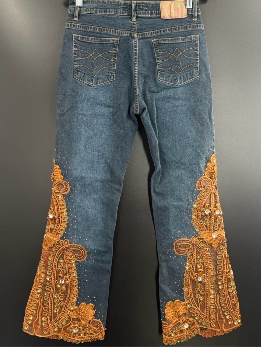 ✨Vintage Y2K Boho Embroidered & Sequins Flare Fairy Jeans✨ - Picture 5 of 6